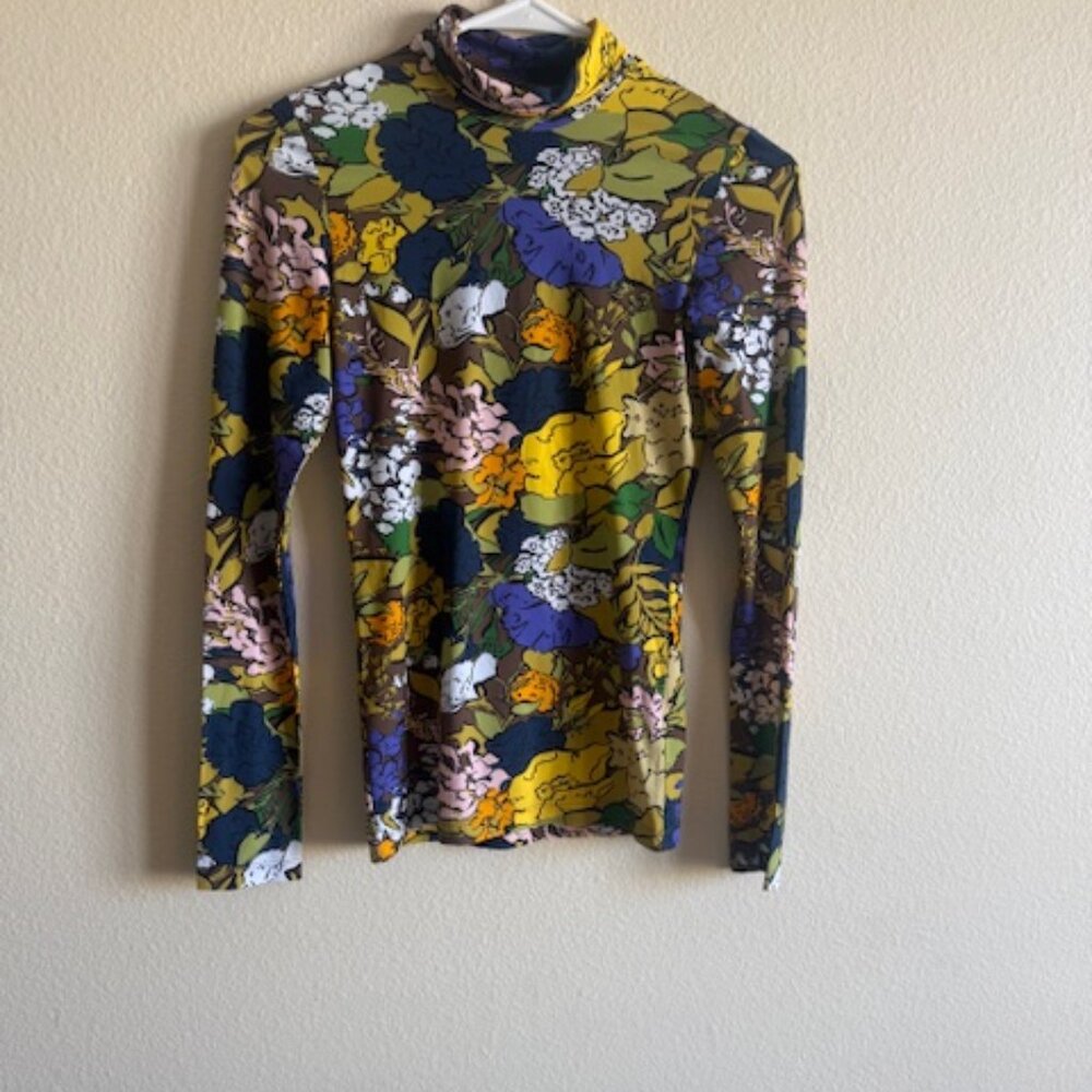 tory sport mock neck  mesh floral top